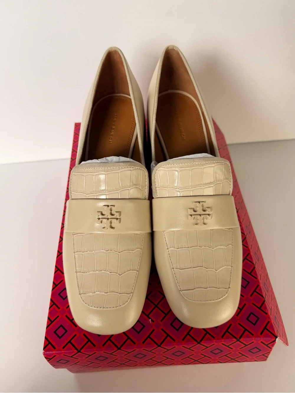 Tory Burch Everly 55mm Loafers Dulce de Leche Leather Block Heel US 9 & 9.5